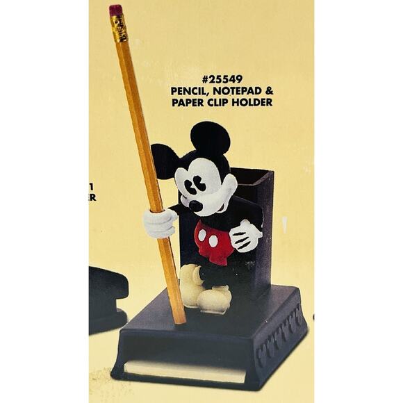 Walt Disney’s Retro Mickey Mouse Pencil, Notepad & Paper clip Holder - Picture 1 of 8
